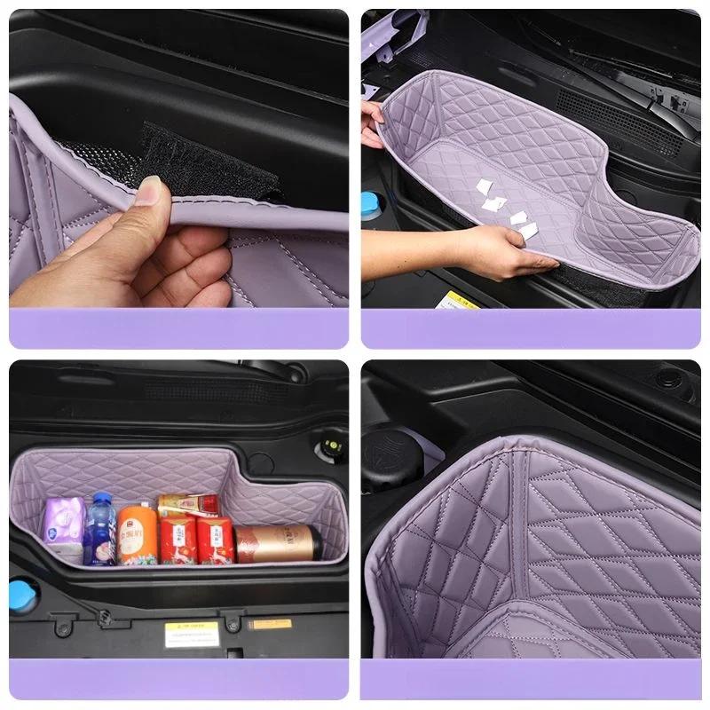 For Dongfeng Nammi Box 01 Nappa Leather Car Front Trunk Mat Bumper Pad Hood Anti-Scratch Car Frunk Cargo Organizer Storage Pad