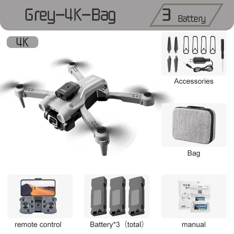 2024 Новый радиоуправляемый дрон K9Pro с двойной камерой 4K Профессиональный широкоугольный оптический позиционирование потока Четырехсторонний мини-складной квадрокоптер для предотвращения препятствий