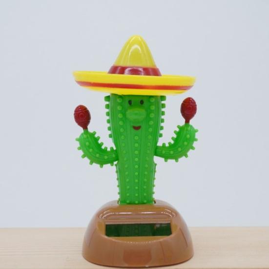 Solar Cactus Swinging Figure, Solar Powered Dance Plant for Car Dashboard Desk Shelf, Funny Bouncing Bouncing Toy for Home Office Living Room