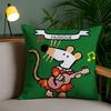 Cute Bobo the Mouse Cushion Cover Plush Fabric DoubleSided Printed Invisible Zipper Sofa Pillow Case Home Bedroom Decor