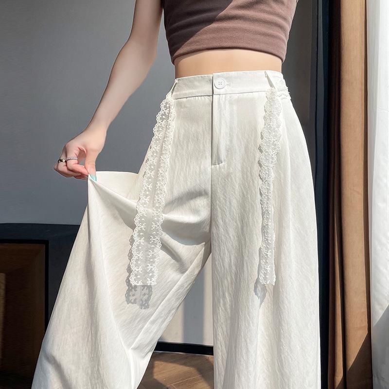 2026 Summer Women's High Waist Ultra-Thin Slim Fit Polyester Pants