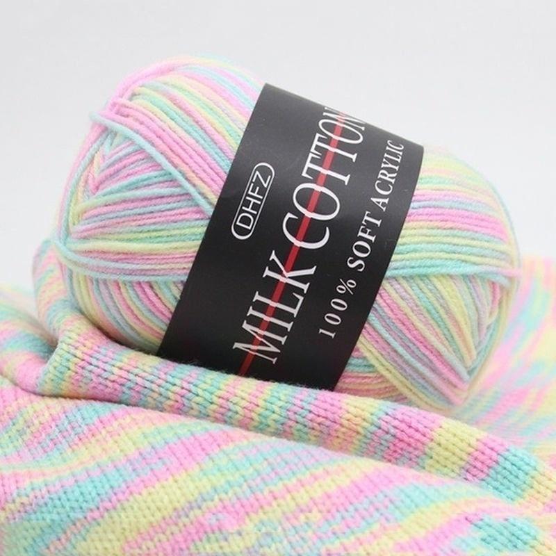 Пряжа для вязания крючком ручной работы своими руками с градиентом молочного хлопка средней толщины, детская нить, детская нить