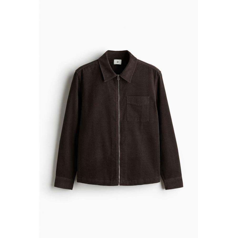 HM Corduroy oversHirt Regular Fit Brown