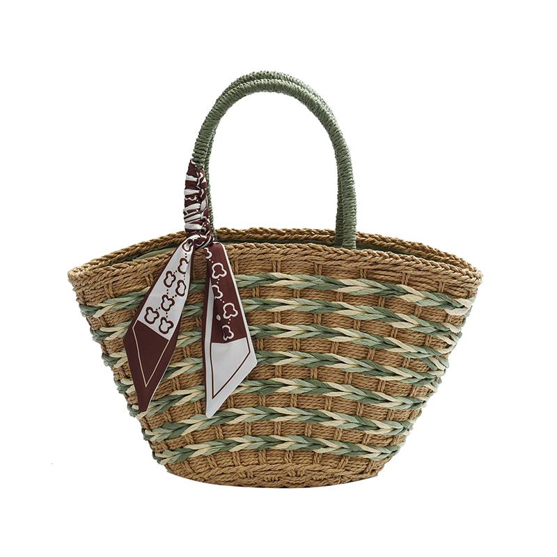 Straw Woven Tote Bag Holiday Travel Beach Portable Women's Handbag