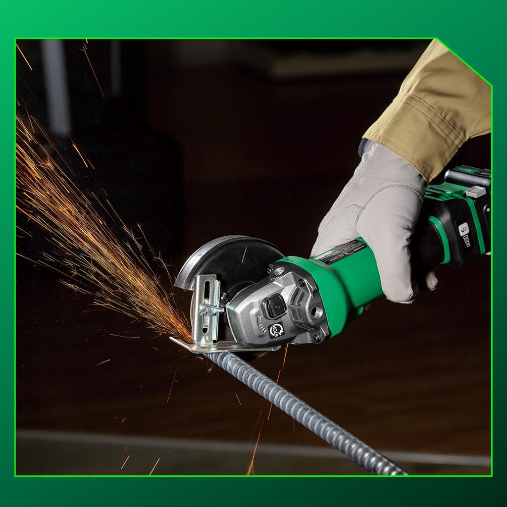 HiKOKI Rechargeable Disc Grinder 100mm Strong Includes 2 and G1210DA 10.8V G1210DA, Grit, Black, Batteries, Charger, Case, (2LSBK)