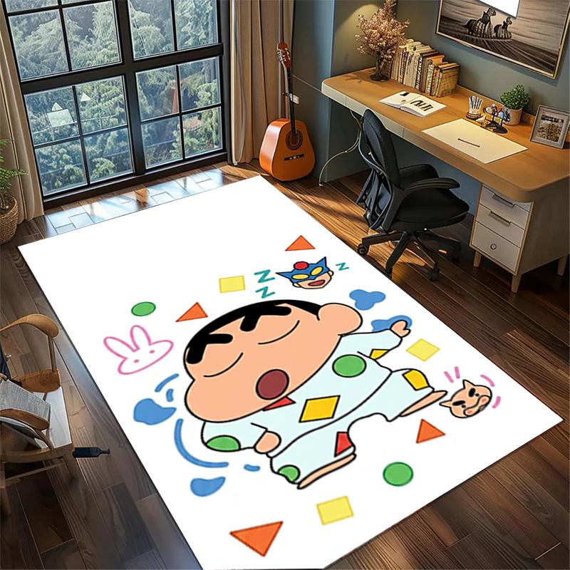 Non Slip Washable Crayon Shin-chan Floor Mat Large Area Rug Gamer Room Bedroom Decor