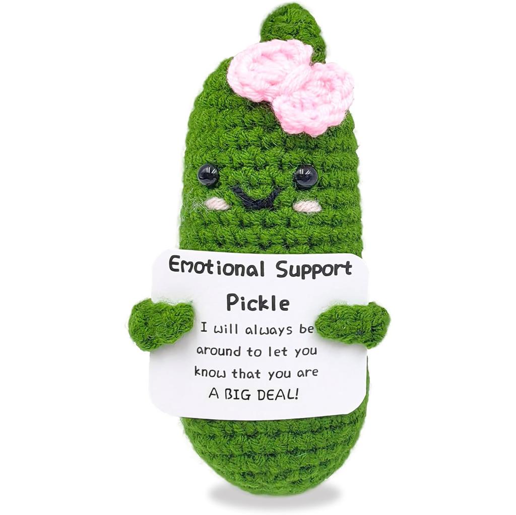 Funny Crochet Avocado Handmade Ornaments Emotional Support With Card Desktop Ornament Handmade Knitte Avocado Gift Home Decor