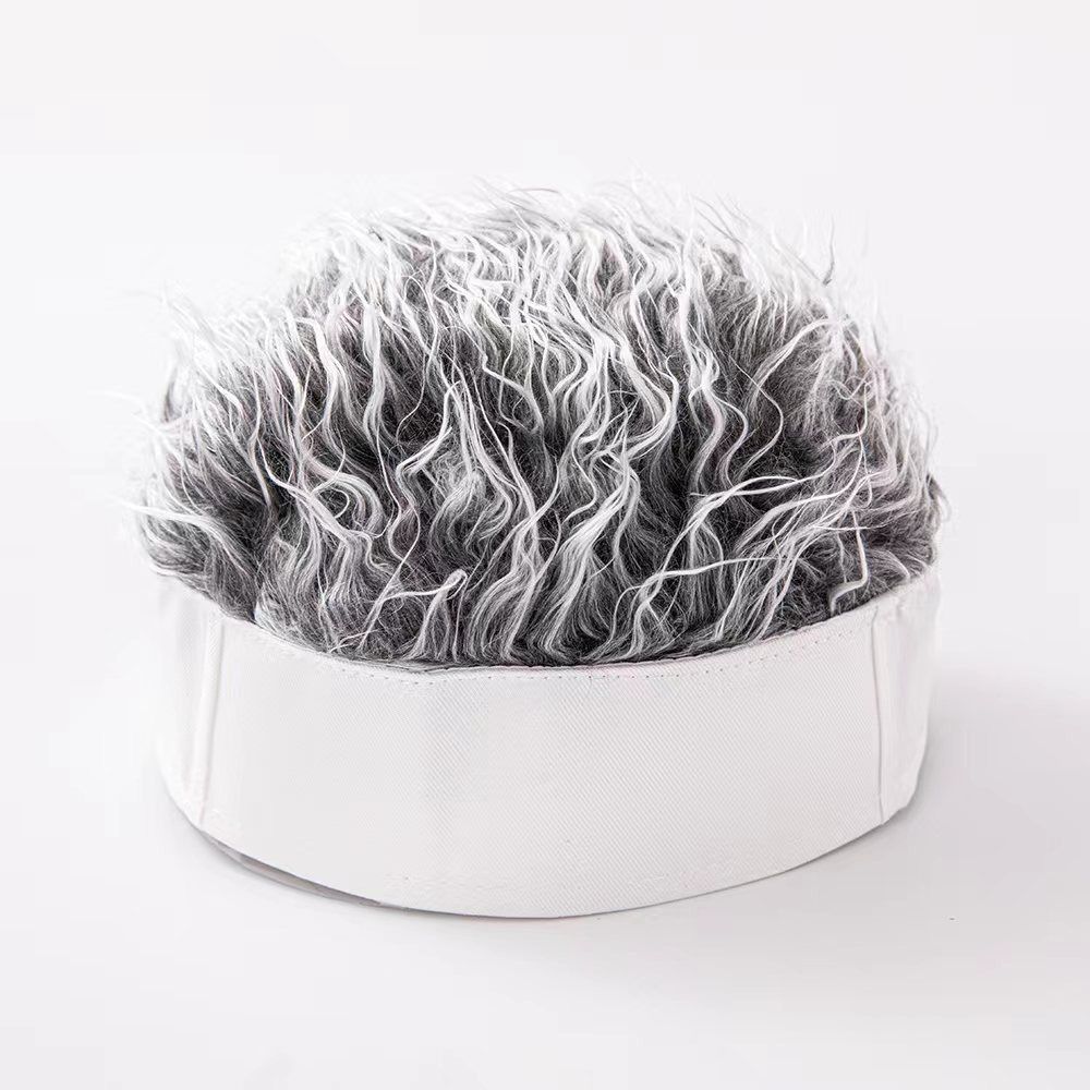 1PC New Retro Men Simulation Wig Cap Head Wrap Handsome Short Hair Cotton Hat Hip Hop Simulation Wig Beanie