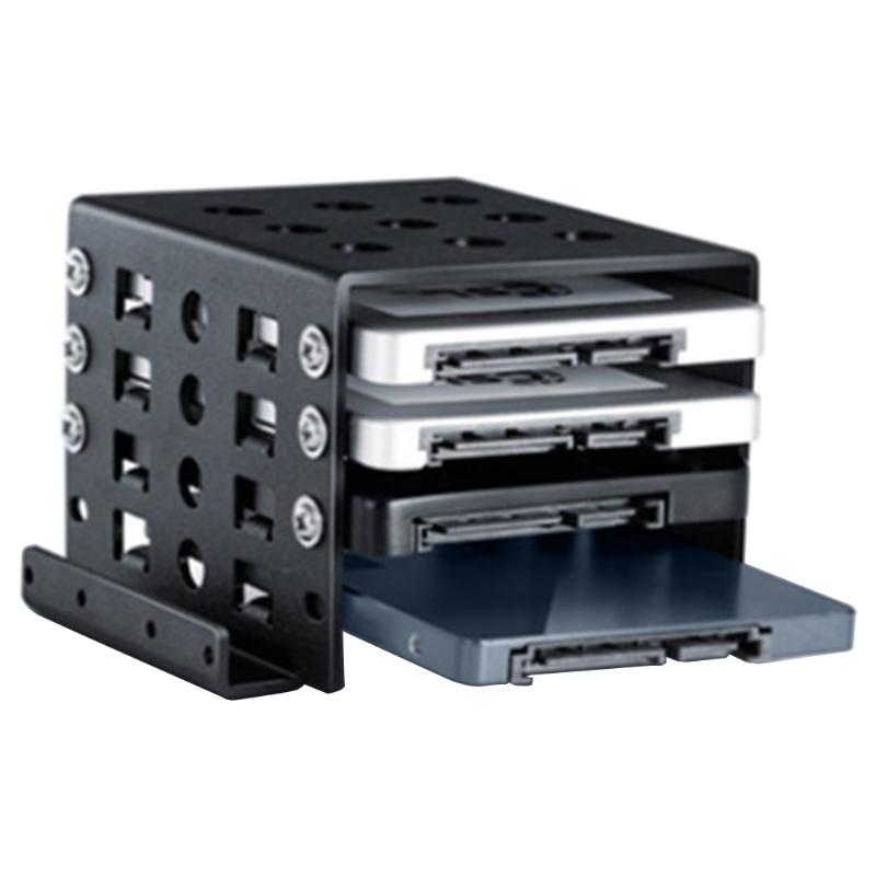 2.5 inches 4 Bay HDD SSD Rack Adapter SSD Converter Mounting Bracket Durable Hard Drive Disk Holder Rack Bay Chassis