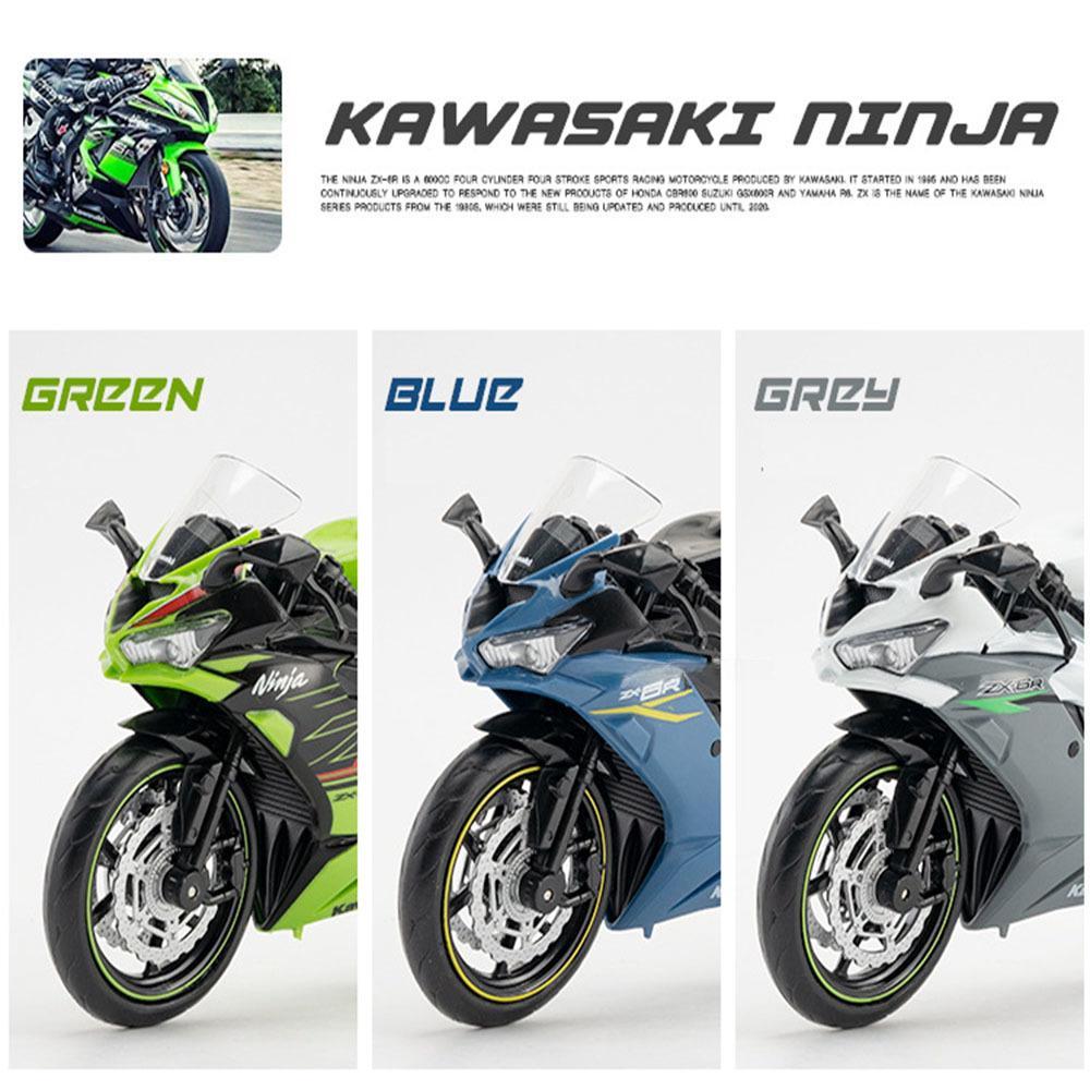 1/12 Kawasaki NIJIA ZX6R мотоцикл игрушечная модель легкосплавного автомобиля переднее колесо левое правое рулевое колесо подвеска транспортное средство детский подарок