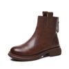 Autumn and Winter British Style Short Boots for Women Leather Retro Distressed Martin Boots Thick Sole Slim Chelsea Boots