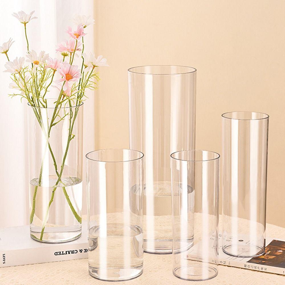 Hydroponic Plants Acrylic Cylinder Vase Fresh Flowers Decorative Bottles  Home