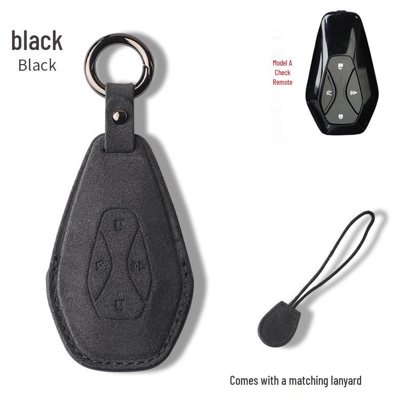 Suitable Key Case for BAIC Alpha S/T: High-End Suede with Snap Closure, Designed for Women