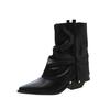 2025Vintage Women Western Cowboy Boots Pointed Toe Shoes Ladies Thick Heel Short Botas Autumn Winter Zapatos De Mujer