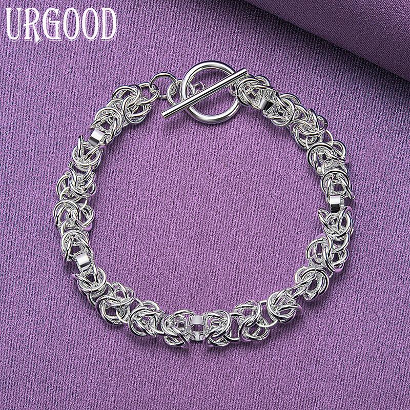 Модный круглый браслет из стерлингового серебра 925 пробы, подарочные ювелирные изделия для вечеринки