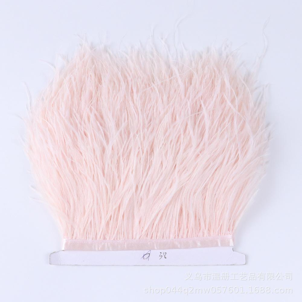 8-10 см Страусиная отделка Хаки Перьевая лента Бахрома для шитья Высокое качество Plumas Поделки Костюмы Украшение для вечеринки