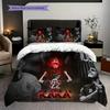 Dynamic Football Action Three-piece set (1 * duvet cover + 2 * pillowcase, without core) 2D Flat Christmas birthday gift Soft and comfortable