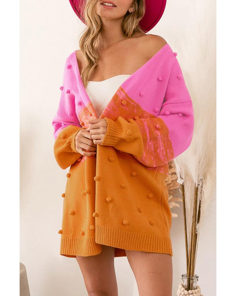 Azura Exchange Милый разноцветный кардиган с помпонами