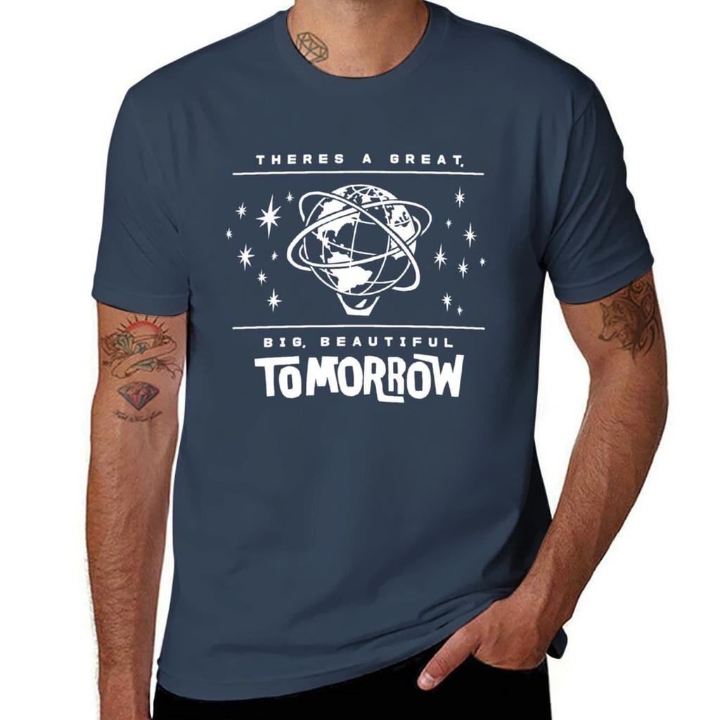 Great, Big, Beautiful Tomorrow (white And Navy) T-shirt Essential T Shirt T Shirts Cotton 100% T Shirt Custom Print T-shirt