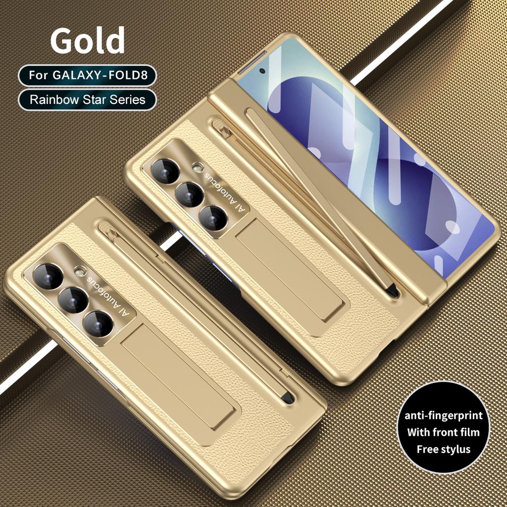 Чехол для Samsung Galaxy Z Fold 8 7 6 5 4 3 с защитой шарнира TriFold, с пленкой из закаленного стекла, подставкой, держателем для S Pen