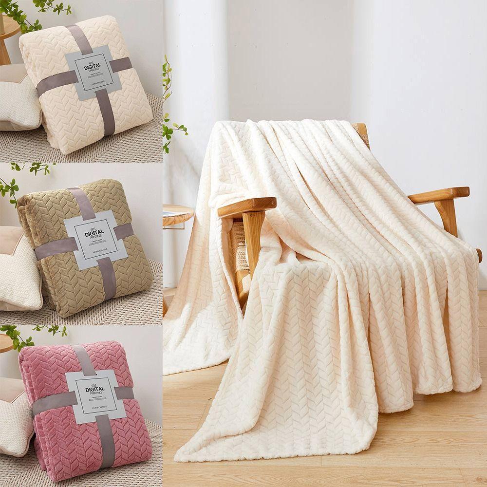Fluffy Warm Blanket Solid Color Conditioning Quilt New Throw Blanket Home Office
