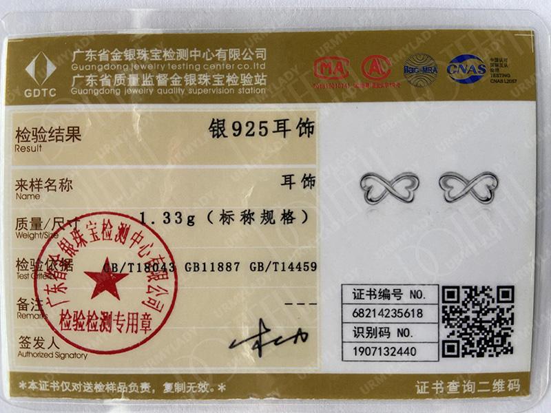 Серьги-гвоздики с бантом в форме сердца из стерлингового серебра 925 пробы для женщин, модные ювелирные изделия