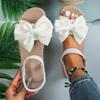 Women Sandals 2025 New Summer Lightweight Sandals Beach Casual Slippers Outdoor Bow Tie Flat Shoes Home Slides Women