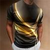 Men's T Shirt Curved Radiance Graphic 3D Printed T-shirts Casual Loose Short Sleeve Tees Oversized Men Clothing Tops
