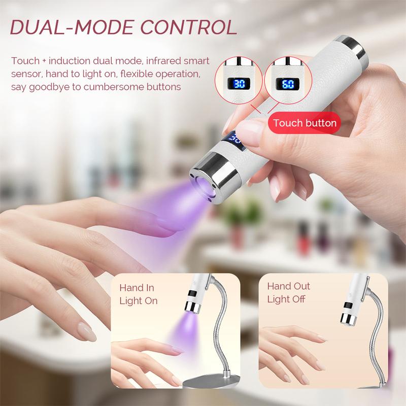 Мини УФ-Лампа для Сушки Ногтей LED с AI-Сенсором, Перезаряжаемая Беспроводная Лампа, Настольная и Ручная Лампа для Сушки, Гель-Лак, Маникюрные Салонные Инструменты