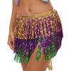 Belly Dance Skirt Layer Tassel Hip Scarf with Sequins Bohemian