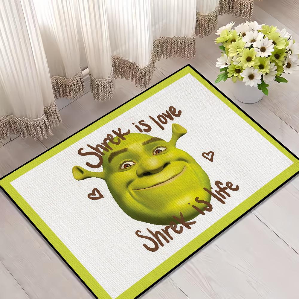 funny Classic Home Bedside Rug Kitchen Bath Floor Mat Hallway Balcony Carpet Green Face Entrance Doormat hogar Decor s-Shreks