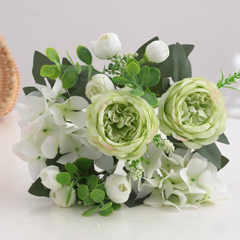 Artificial Flowers Silk Peony High Quality Wedding Wreath Bridal Bouquet Festival Home Room Table Outdoor Garden Yard Diy Gifts