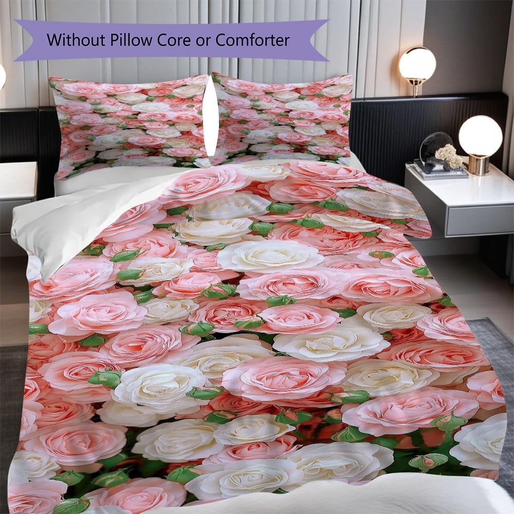 1PC Rose pattern Bedding Quilt Set Quilt Cover Pillowcase Home Decoration Birthday Gift (1 * duvet cover + 25 * pillowcase, without core)