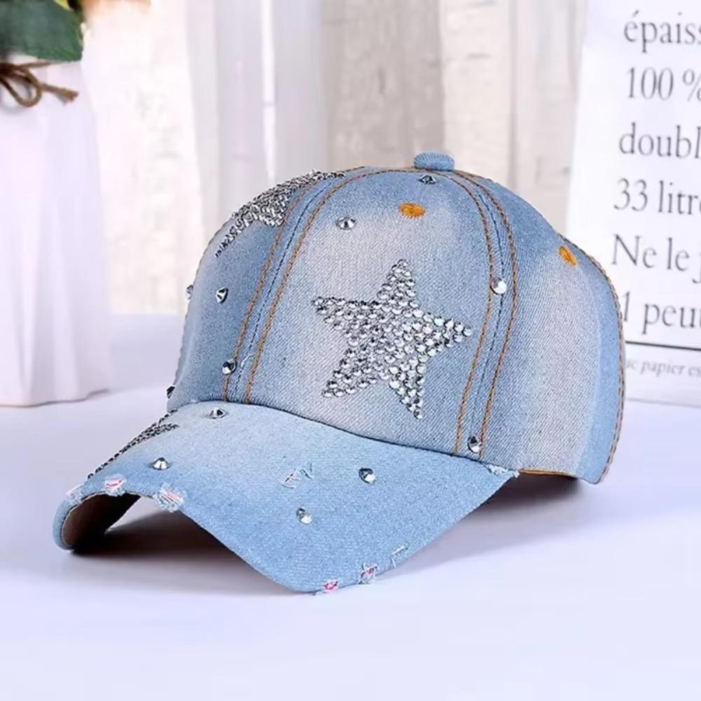 Adjustable Rhinestone Baseball Cap Curved Brim Duck Tongue Hat 2025 Sequins Sports Hat