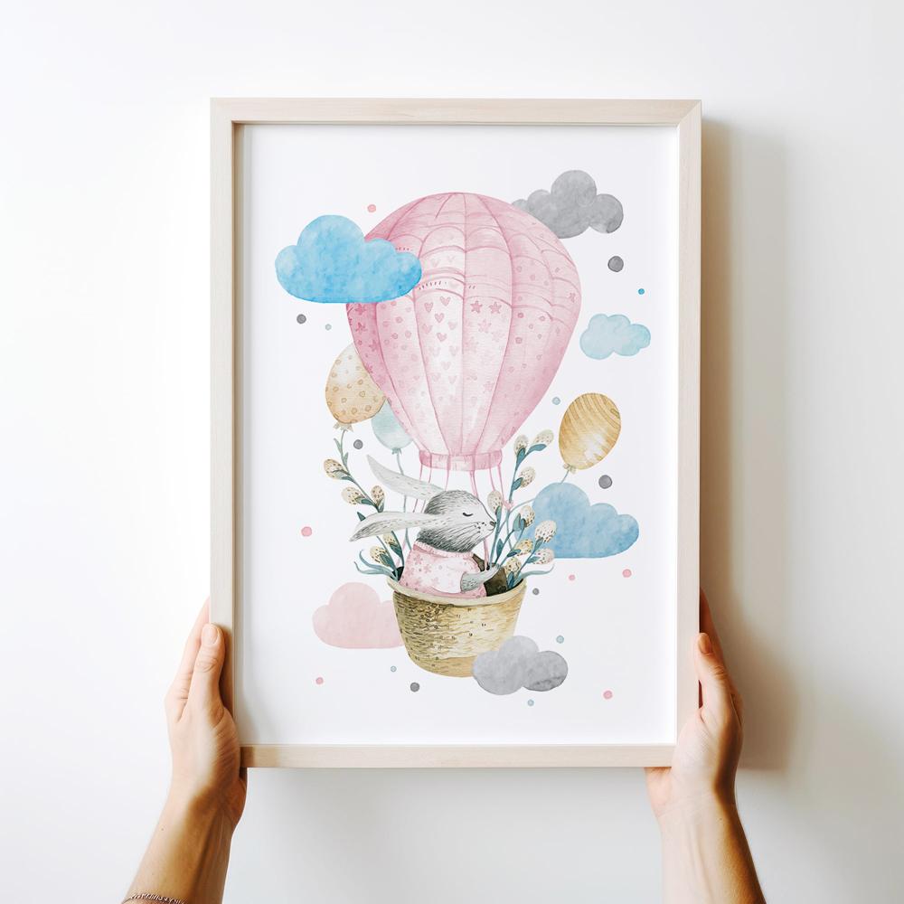 Плакат для детей зайчик из воздушных шаров