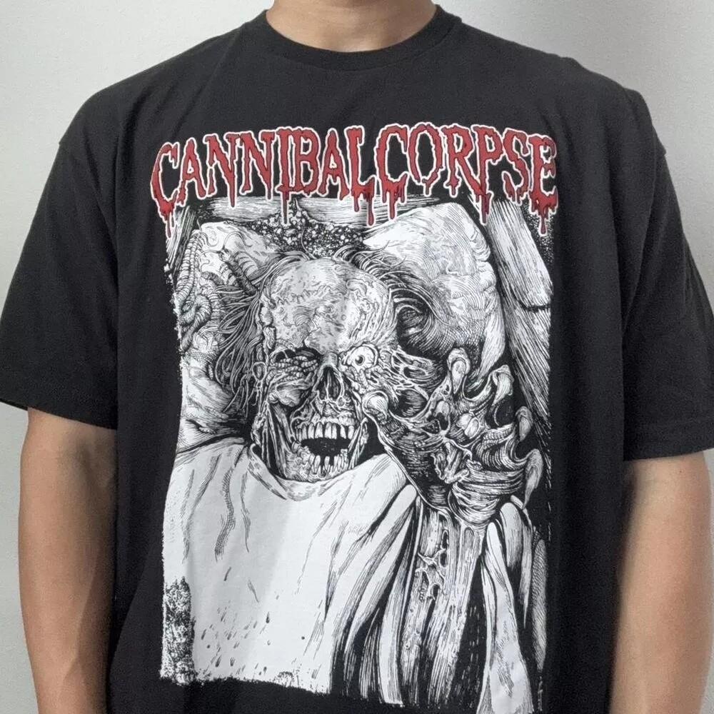 Cannibal Corpse 2000-е Графика Группы Черная Футболка с Коротким Рукавом Унисекс Репринт Унисекс Футболка