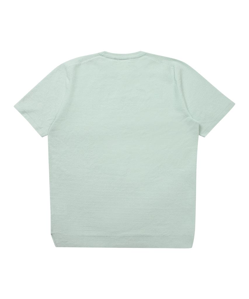 SOLEW Round Short Sleeve Sweater_Light Green