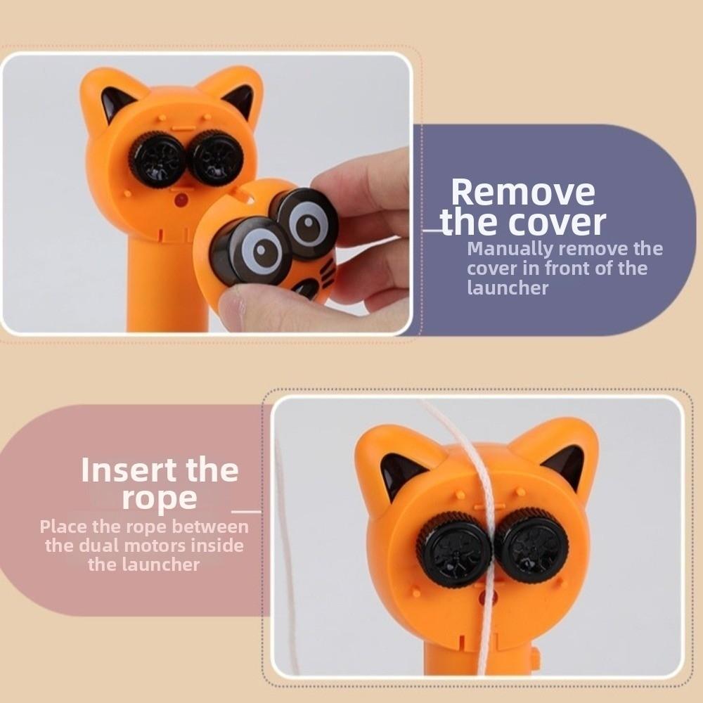 Luminous Cat Teaser Toy USB Charging Flying Rope Toy Loop Fidget Toy Electric Cat Toy Pet