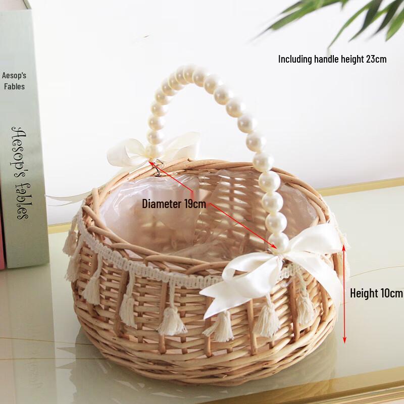 Handmade Bamboo Woven Princess Flower Basket