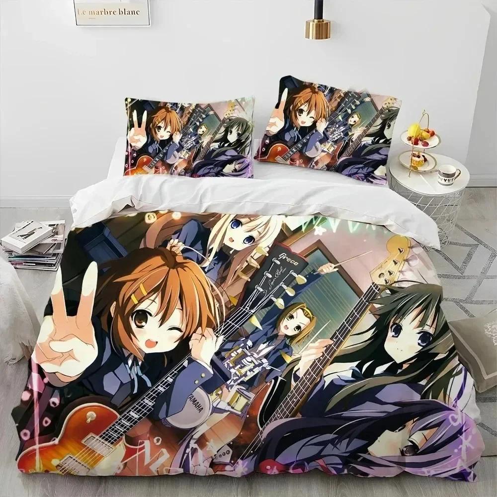 Luxury New 3D Print K-On Kawaii Girls Anime Bedding Set Boys Girls Twin Queen King Size Duvet Cover Bed Adult Home Textileextile