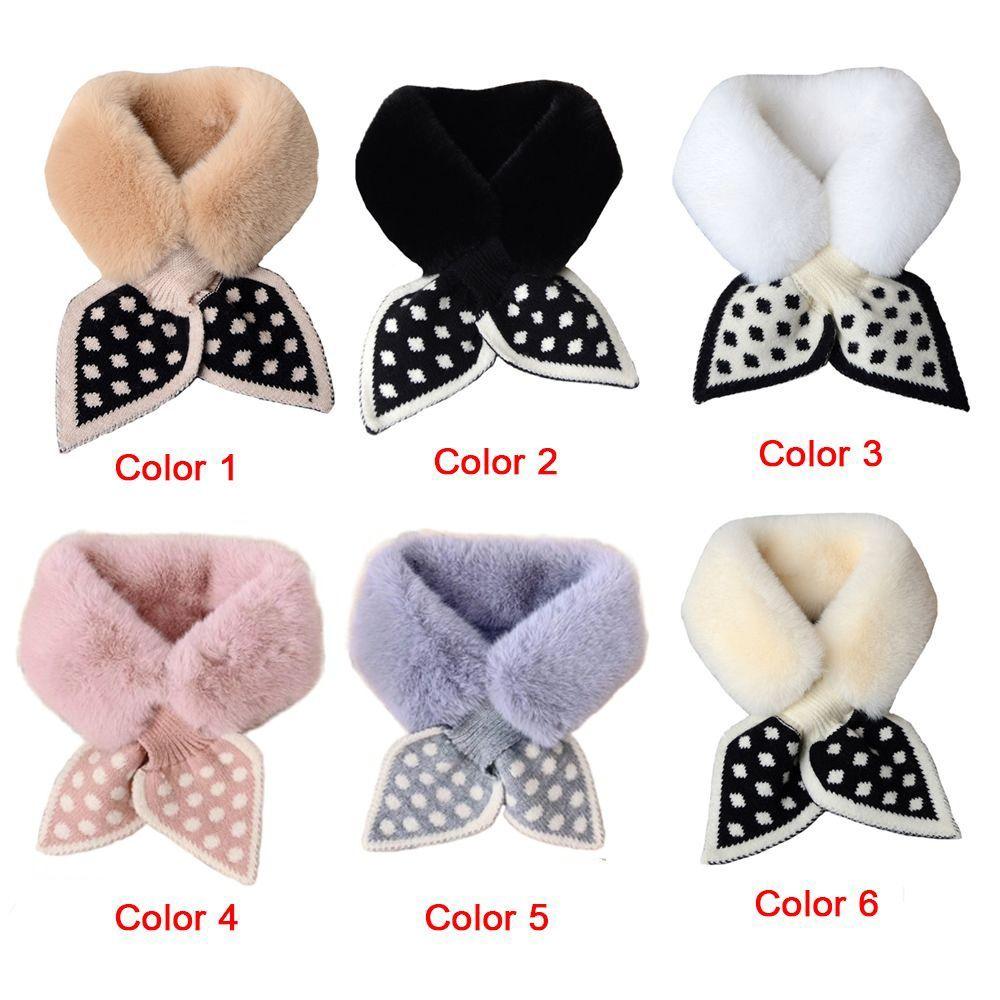 Fashion Shawl Thicken Plush Scarfs Warm Bib Neckerchief Cross Scarf
