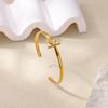 Модный открытый браслет с крестом, женский простой геометрический из нержавеющей стали золотого цвета, браслет для девушек