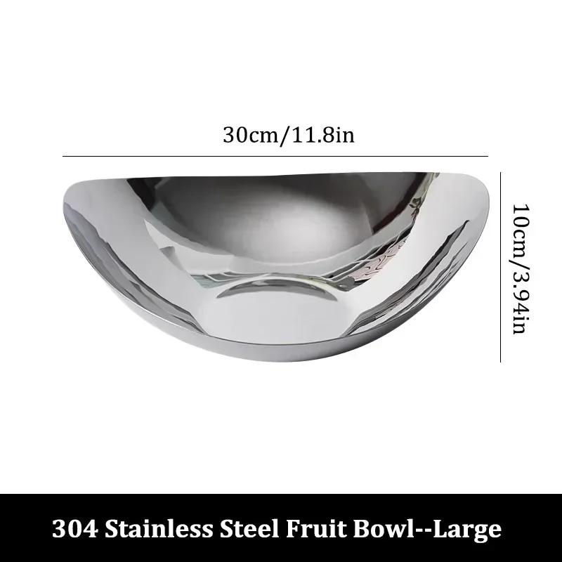 Роскошная миска для закусок и фруктов из нержавеющей стали 304, большое блюдо для подачи салата, поднос для фруктов, для хранения дома, гостиной, кухни, кофейни