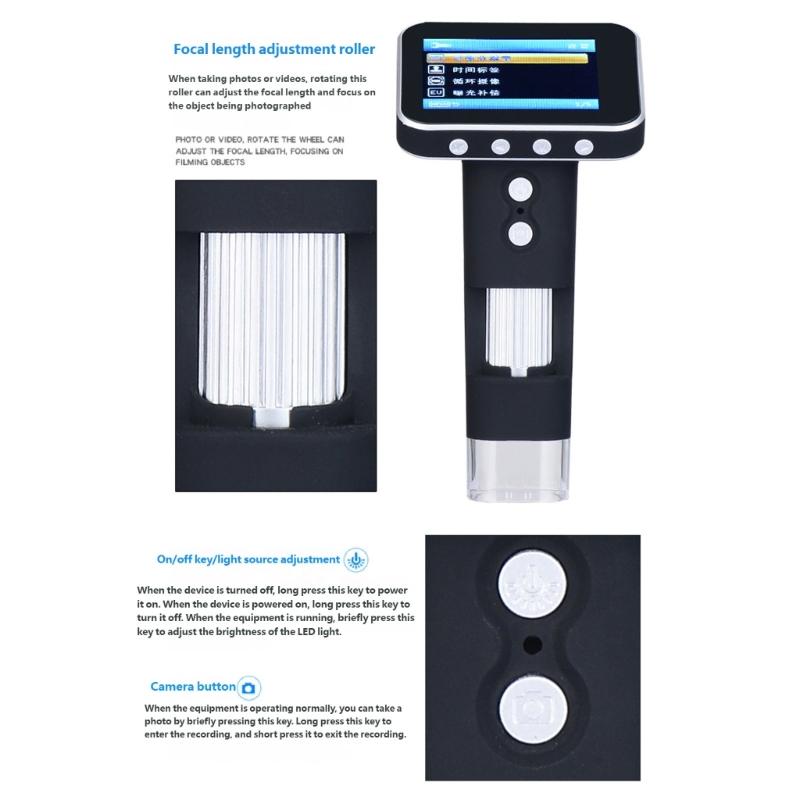 Portable Digital Magnifying Glass for Children with 500X and 500X Zoom Level 3.5 Inch Display Ideal for Outdoor Discovery