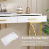 Hallway Table Console with 2 Drawers Light Luxury Modern Metal Golden Frame Living Long Room Farmhouse Behind Sofa Narrow Entryway