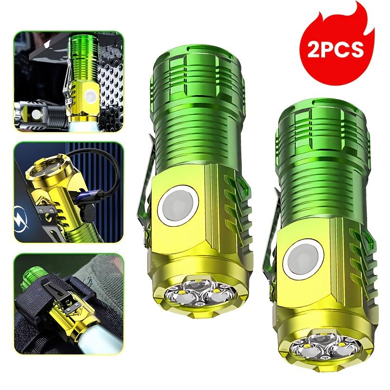 Перезаряжаемый фонарик с магнитной базой и задним зажимом, портативный АБС-материал для кемпинга, пеших походов, патрулирования, технического обслуживания, аварийных ситуаций, кемпинга