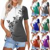 Women's Fashion Casual Lapel Short Sleeve Printed Shirt Women's Button Up Tops