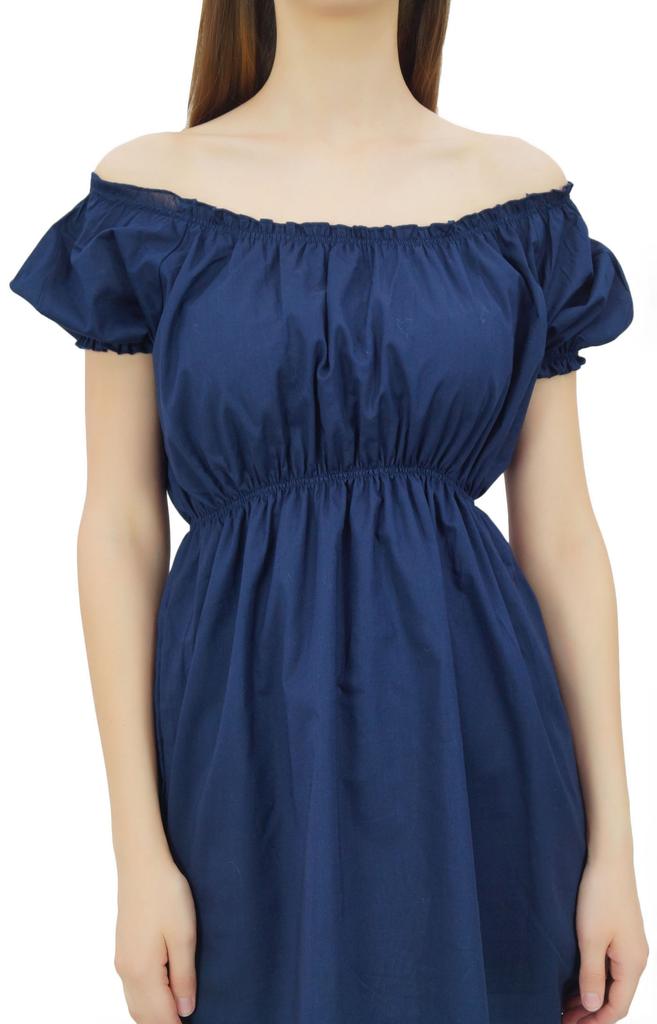 Bimba Женские топы с открытыми плечами и пышными рукавами, блузка с эластичной талией, хлопок