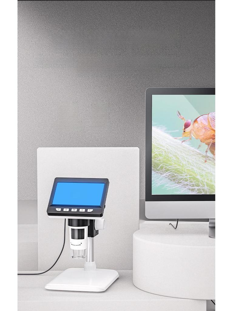 4,3" 1080P HD Цифровой микроскоп, 1000-кратное увеличение, Настольная модель для промышленного обслуживания