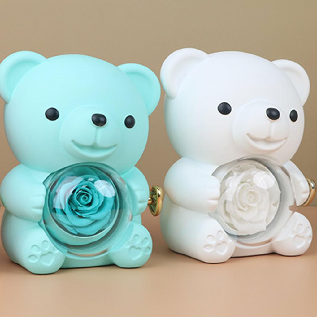 Подарочная коробка Romance Bear с консервированной розой, элегантная для Дня святого Валентина, Дня матери, свадеб, годовщин, различных цветов